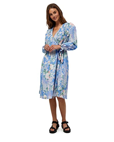 Minus Damen Kathleen Dress Kleid, 9386 Blue Bell Print, 40 von Minus