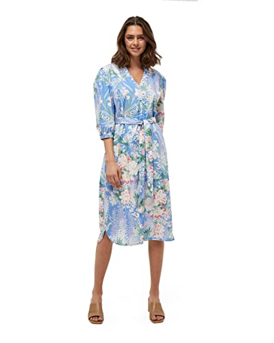 Minus Damen Kathleen Shirtdress Hemdkleid, Blue Bell Print, 34 EU von Minus