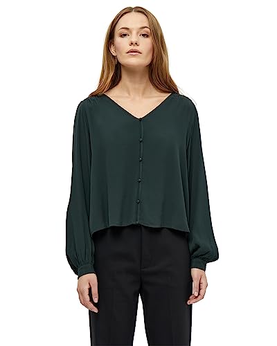 Minus Damen Liliana Shirt mit V-Ausschnitt, 4112 Jungle Green, 38 von Minus