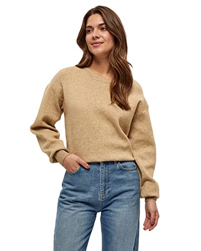 Minus Lupi Strickpullover Damen | Weicher Damenpullover Langarm und Puffärmel | Hochwertiger Damen Pullover Winter | Langer Pullover Damen Winter mit V-Ausschnitt von Minus