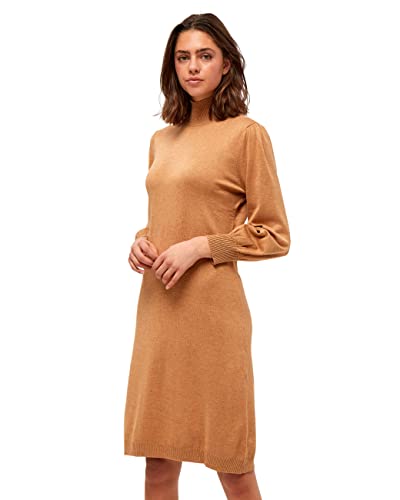 Minus Mersin Hocher Hals 3/4 Ärmel Kurz Strickkleid | Kleid Damen In Beige | Frühling Kleid Damen Elegant | Größe Xs von Minus