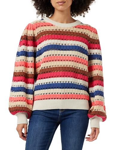 Minus Damen Mikala Langen Ärmeln Langärmeliger Strickpullover, 4223S Rasberry Sorbet Stripe, L von Minus