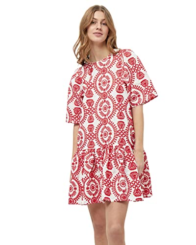 Minus Damen Musia 4 Kurzes Kleid, 4084E Lollipop Red Embroidery, 36 von Minus