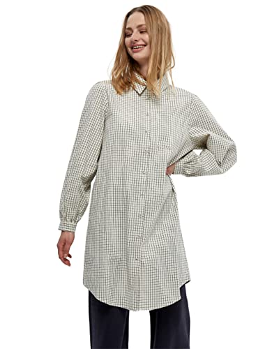 Minus Damen Nema Shirtdress Hemdkleid, 9369 Broken White Checks, 36 von Minus