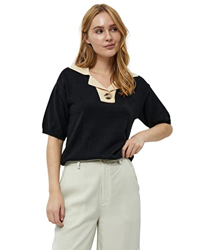 Minus Damen Pamia Knit Polo T-Shirt Strick-Poloshirt, 100 Black, XS von Minus