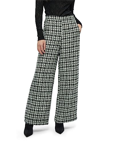 Minus Damen Renete Hose mit hoher Taille und weitem Bein, 9303C Black Checked, 44 von Minus