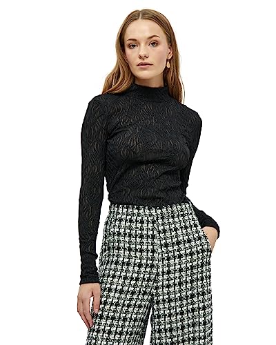 Minus Damen Vicenta Top Langärmliges Oberteil mit Rollkragen, 100 Black, XXL von Minus