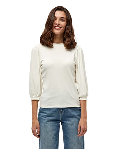 Minus Johanna Runden Hals 3/4 Puffärmel T-Shirt | Tshirt Damen In White | Frühling Bluse Damen | Größe M von Minus