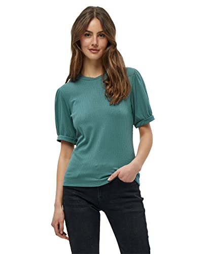Minus Johanna Runden Hals Kurze Puffärmel T-Shirt | Tshirt Damen In Grün | Frühling Bluse Damen | Größe Xs von Minus