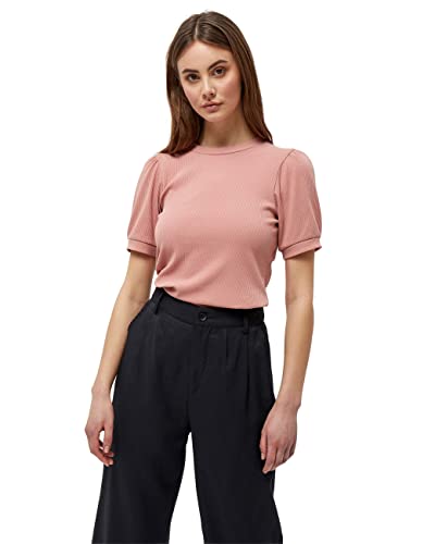 Minus Johanna Runden Hals Kurze Puffärmel T-Shirt | Tshirt Damen In Rosa | Frühling Bluse Damen | Größe M von Minus