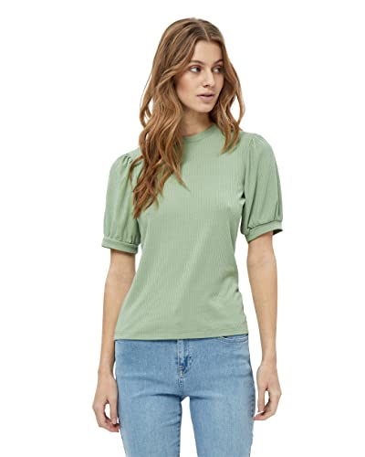 Minus Johanna Runden Halsausschnitt Puff Kurz Ärmel T-Shirt | Tshirt Damen In Grün | Herbst Bluse Damen | Größe Xl von Minus