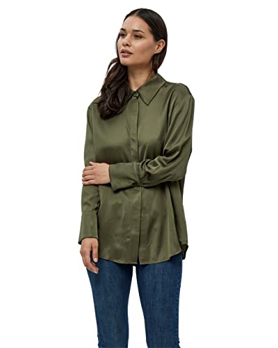 Minus Kamia Oversize Shirt Shirt Damen In Türkis Herbst Bluse Damen Elegant Größe 38 von Minus