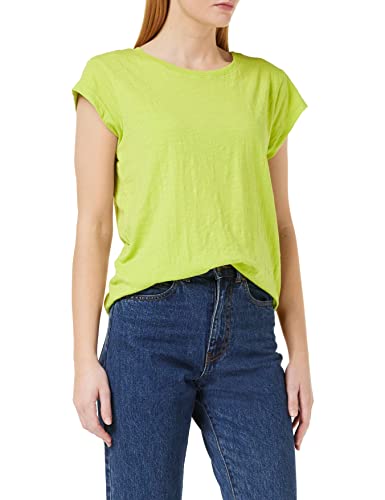 Minus Leti T-Shirt Damen Größe L | Grünes Tshirt Damen | Basic Tshirt Damen Baumwolle Kurzarm Mit Rundem Halsausschnitt | Shirt Damen Elegant Mit Kurzen Ärmeln | Frühling Bluse Damen von Minus