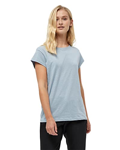 Minus Leti T-Shirt Damen Größe XL | Blaues Tshirt Damen | Basic Tshirt Damen Baumwolle Kurzarm Mit Rundem Halsausschnitt | Shirt Damen Elegant Mit Kurzen Ärmeln | Frühling Bluse Damen von Minus