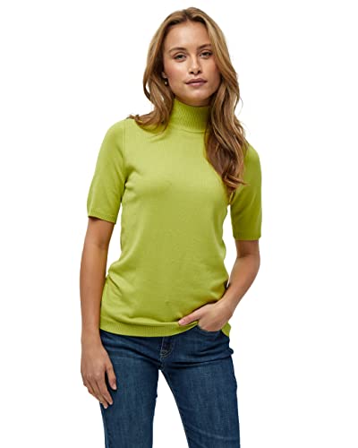 Minus Lima T-Shirt Damen Mit Rollkragen Größe L | Grünes Tshirt Damen | Tshirt Damen Mit Hohem Halsausschnitt Und Halbarm | Basic Shirt Damen Elegant | Klassischer Strickpullover Damen von Minus