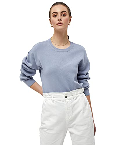 Minus Lupi Runden Halsausschnitt Lang Ärmel Stricken Pulli | Pullover Damen In Blau | Herbst Pulli Damen | Größe L von Minus