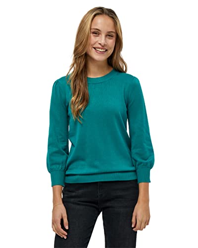 Minus Mersin Pullover Damen Mit Rundem Halsausschnitt Und 3/4 Ärmel Größe L | Pullover Grün Damen | Strickpullover Damen Elegant | Frühling Pulli Damen von Minus