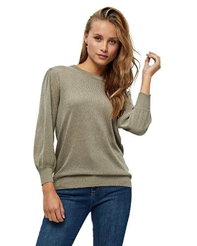 Minus Mersin Strickpullover Damen | Weicher Damenpullover 3/4 und Puffärmel | Hochwertiger Damen Pullover Winter | Langer Pullover Damen Winter mit V-Ausschnitt von Minus