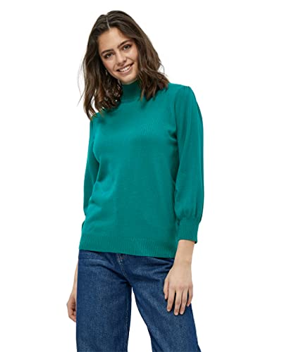 Minus Mersin Rollkragenpullover Damen Größe L | Pullover Grün Damen | Pullover Damen Mit Hohem Halsausschnitt Und 3/4 Ärmel | Strickpullover Damen Elegant | Frühling Pulli Damen Mit Rollkragen von Minus