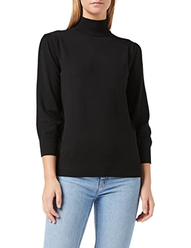 Minus Mersin Rollkragenpullover Damen Größe XXL | Schwarzer Pullover Damen | Strickpullover Damen Elegant mit Hohem Halsausschnitt und 3/4 Ärmel | Frühling Pulli Damen mit Rollkragen von Minus