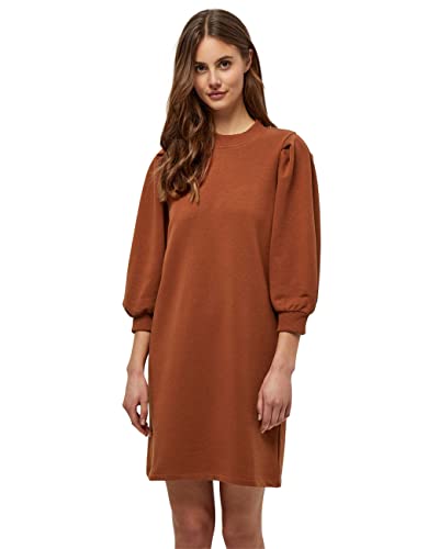 Minus Mika 3/4 Puffärmel Sweat Kleid | Kleid Damen In Braun | Frühling Kleid Damen Elegant | Größe L von Minus