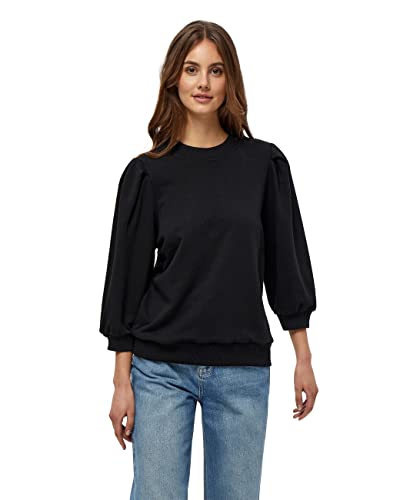 Minus Mika Rund Halsausschnitt 3/4 Ärmel Schwitz Pulli | Sweatshirt Damen In Schwarz | Herbst Pullover Für Damen | Größe S von Minus