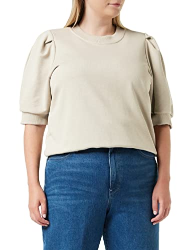 Minus Mika Rund Halsausschnitt Puff Halb Ärmel Schwitz | Sweatshirt Damen In Beige | Herbst Pullover Für Damen | Größe L von Minus