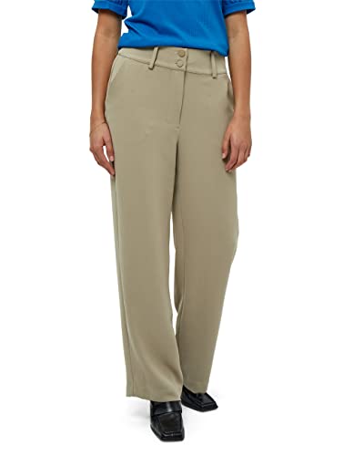 Minus New Ilsa Damen Hosen Größe 36 | Beige Hose Damen | Hosen Damen Hoch Tailliert & Breites Bein Keuchen | Damen Hose Elegant In Stylischem Business Look | Pants Mit Lockerer Passform von Minus