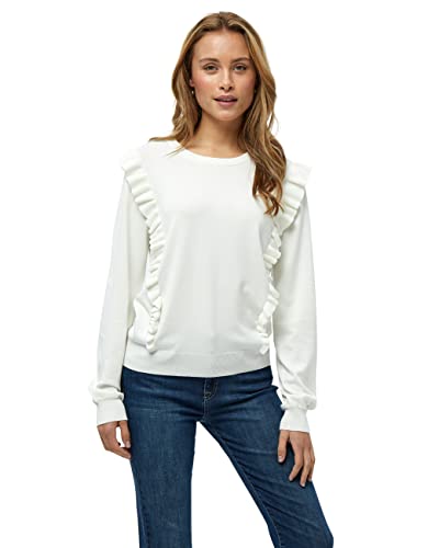 Minus Vesia Stricken Frill Pullover Pullover Damen In Weiß Herbst Pulli Damen Größe L von Minus