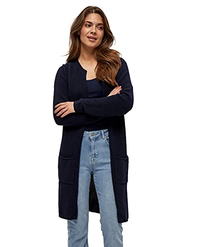 Minus Vibe Lang Stricken Strickjacke | Strickjacke Damen In Blau | Herbst Cardigan Damen | Größe S von Minus