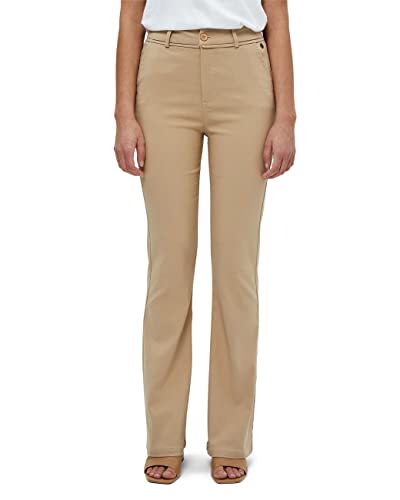 Minus Carma Damen Hose Größe 44 | Beige Hose Damen | Chino Hose Damen Hoch Tailliert Ausgestellte Keuchen | Damen Hosen Stretch Mit Schmaler Passform | Frühling Damen Hosen Elegant von Minus