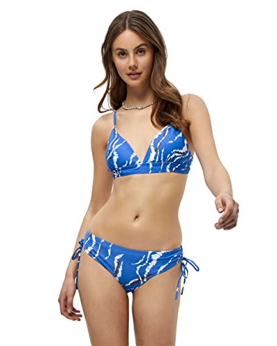 Minus Women's Sabira Bikini Top, Denim Blue Graphic Print, M von Minus