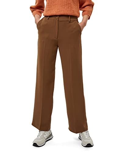 Minus New Ilsa Damen Hosen Größe 38 | Braun Hose Damen | Hosen Damen Hoch Tailliert & Breites Bein Keuchen | Damen Hose Elegant In Stylischem Business Look | Pants Mit Lockerer Passform von Minus