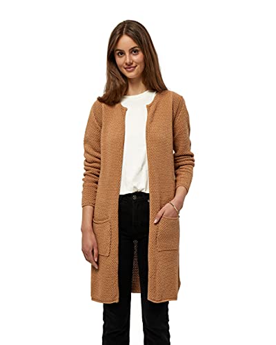 Minus Vibe Lang Stricken Strickjacke | Strickjacke Damen In Braun | Herbst Cardigan Damen | Größe S von Minus