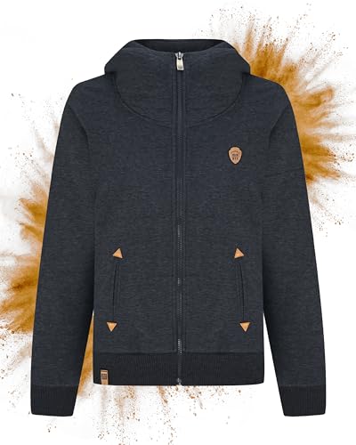 Minute Zipper Hoodie Herren - Hoch schließender Reißverschluss Sweatjacke,Zip Hoodies Ideal für Jede Jahreszeit (Mitteldunkle Marineblau-Melange) von Minute