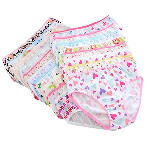 Minuya Kinder Baby Mädchen Baumwolle Höschen Unterhose Unterwäsche 6er Pack 1-12 Jahre von Minuya