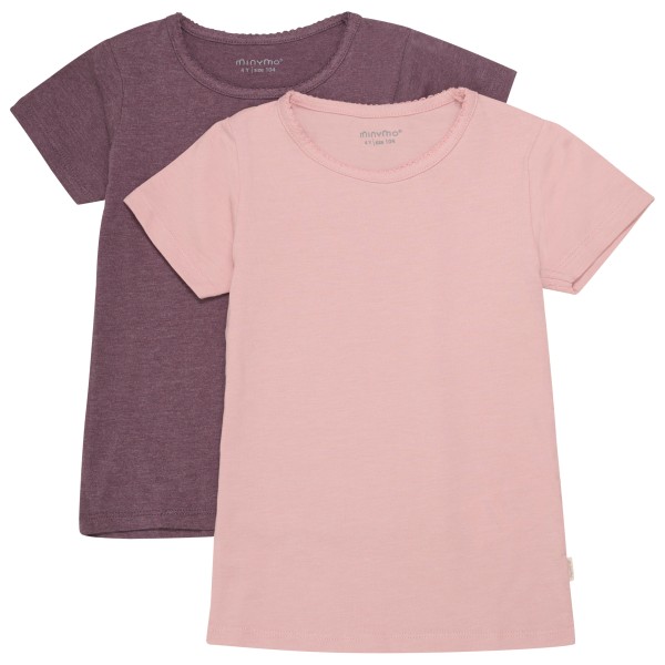 Minymo - Kid's Basic 33 -T-Shirt S/S (2-Pack) - T-Shirt Gr 86 rosa von Minymo