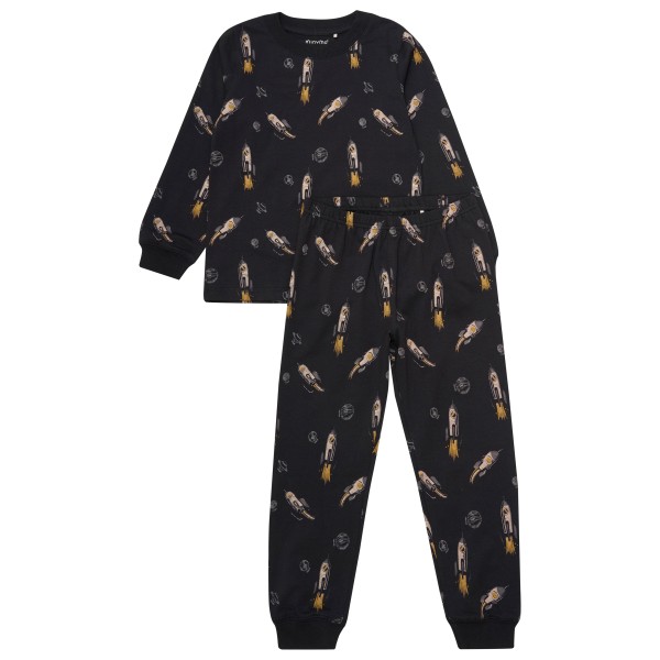Minymo - Kid's Pyjamas L/S Set AOP No. 134069 - Schlafanzug Gr 140 schwarz von Minymo