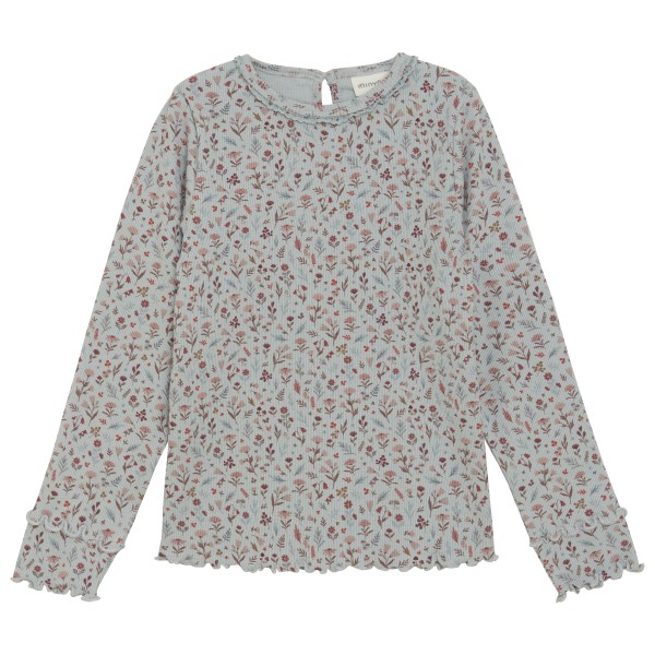 Minymo - Kid's T-Shirt L/S AOP Rib - Longsleeve Gr 116 grau von Minymo