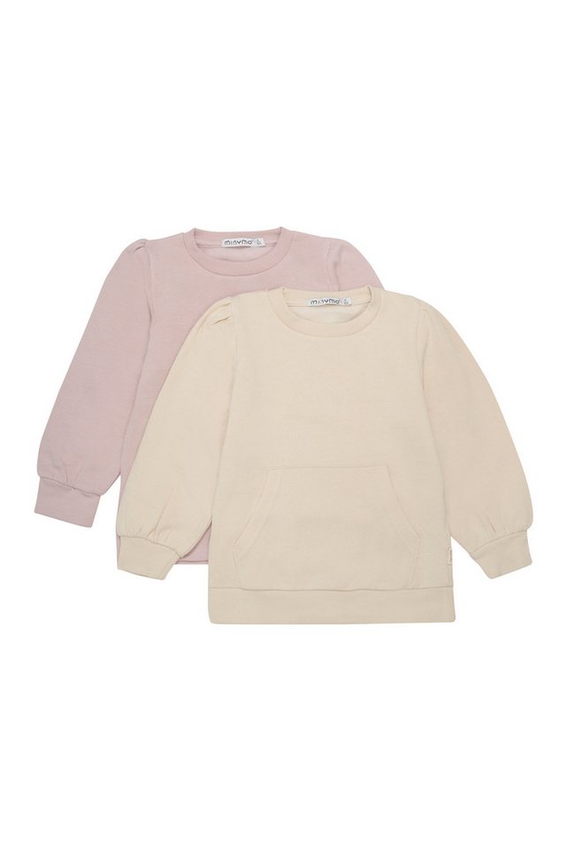 Minymo Rundhalspullover MISweat Shirt girl (2-pack) - 5899 Sweatshirt mit Kängurutasche von Minymo