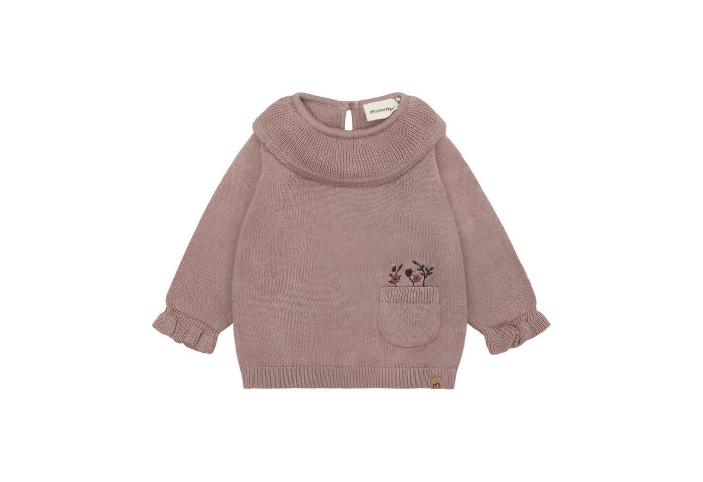 Minymo Strickpullover Baby Pullover Mädchen Strickpullover Rosa mit Rollkragen von Minymo