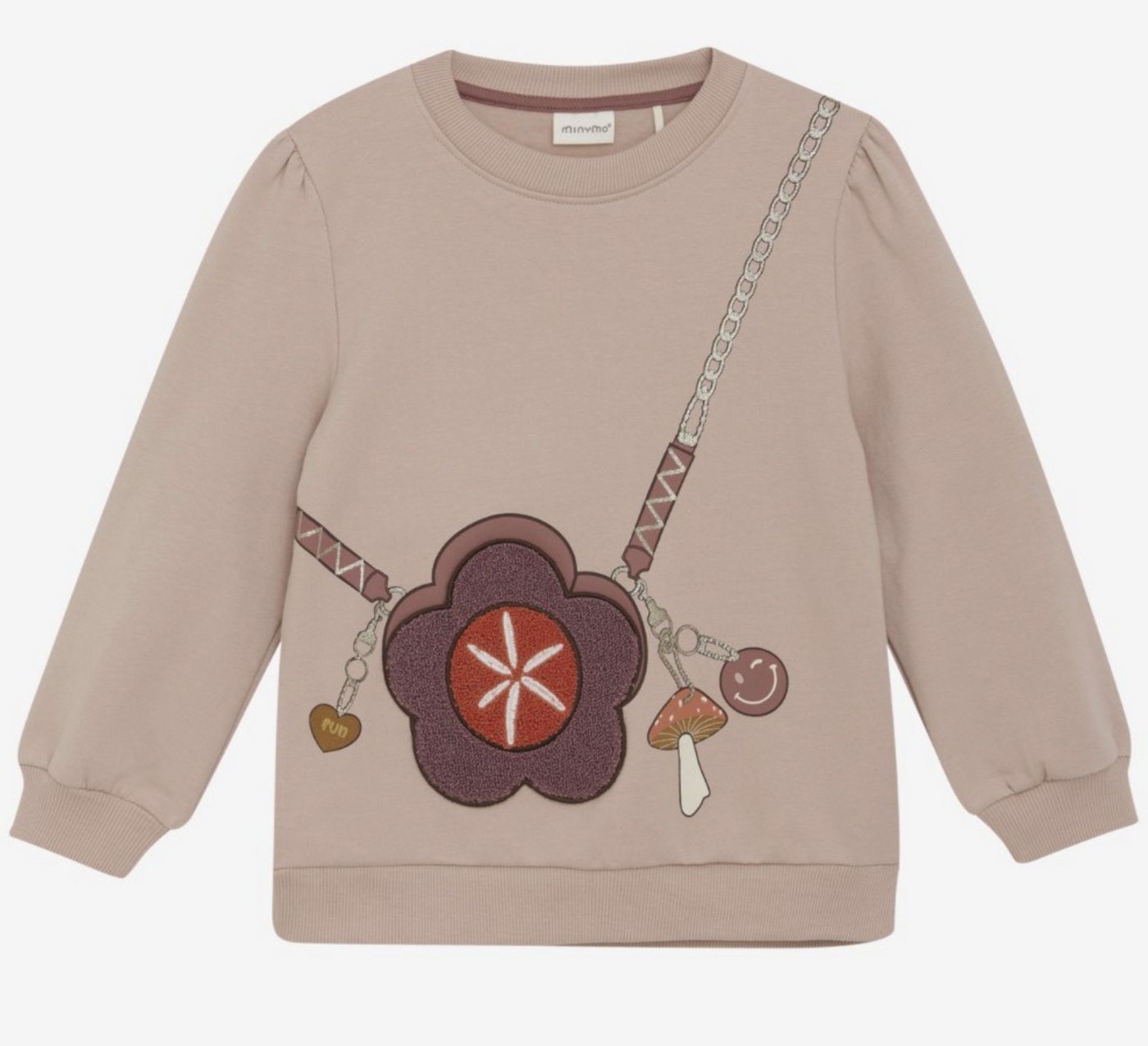 Minymo Sweater Minymo Mädchen Sweatshirt mit Blumenmotiv & Kettenprint von Minymo