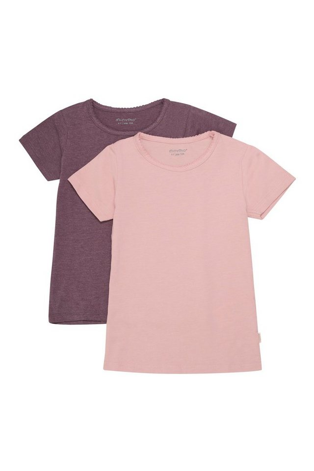 Minymo T-Shirt MINYMO - MIBasic 33 - T-shirt (2-pack) - 3933 2er-Pack Kurzarmshirt Basic und mit Print von Minymo