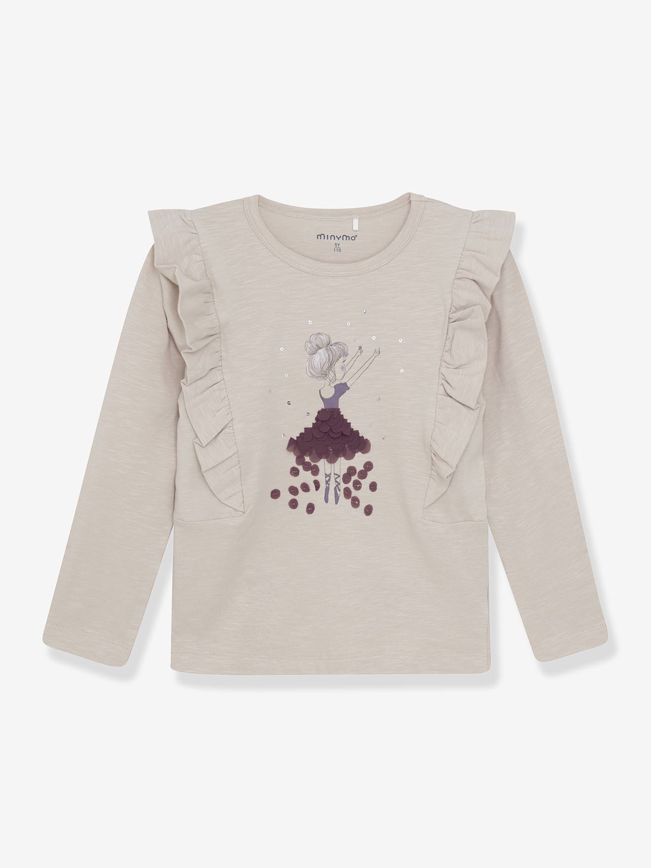 Shirt Rüschen und Ballerina Mädchen MINYMO puder von Minymo