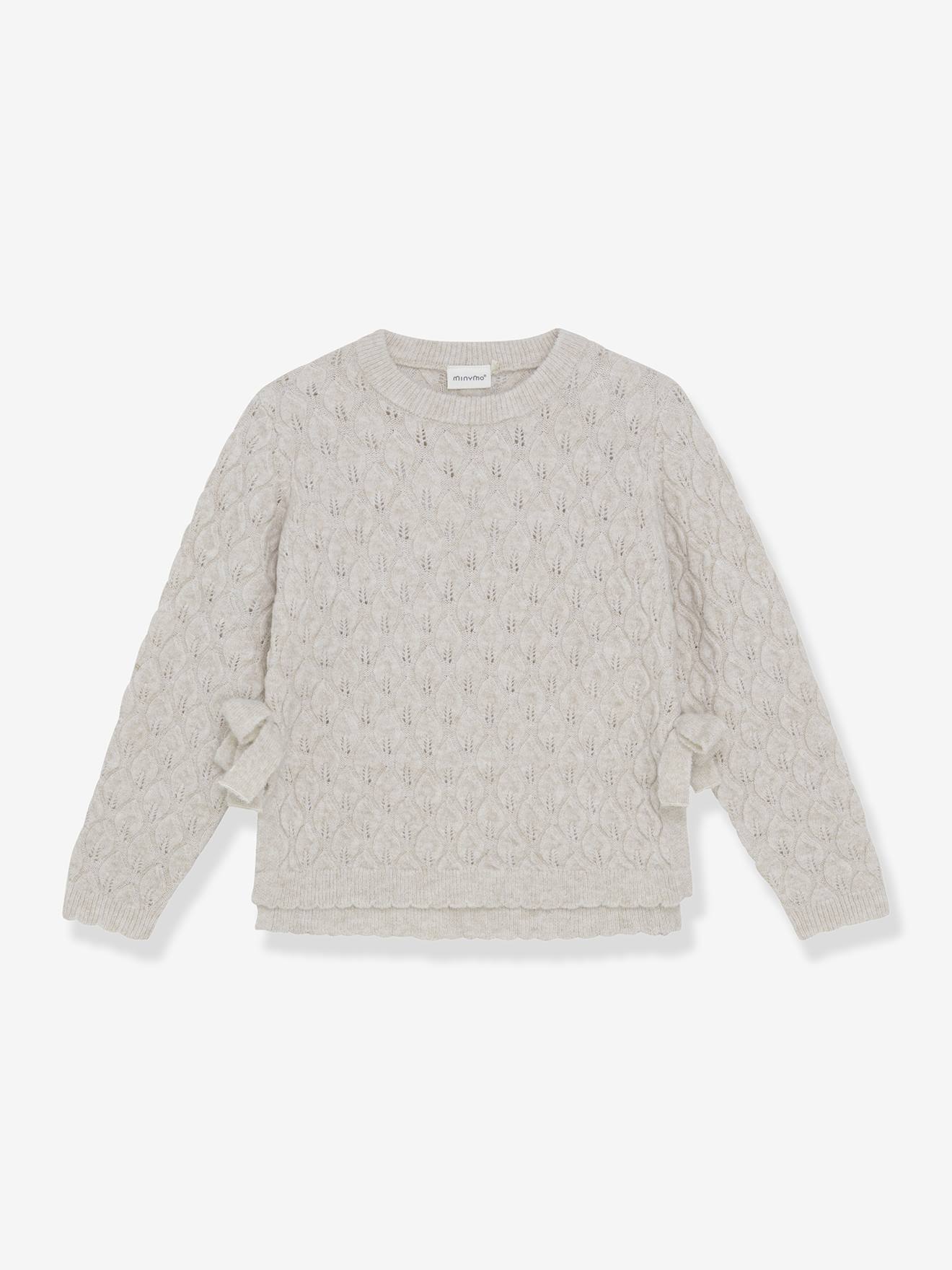 Strickpullover Schleifen Mädchen MINYMO puder von Minymo