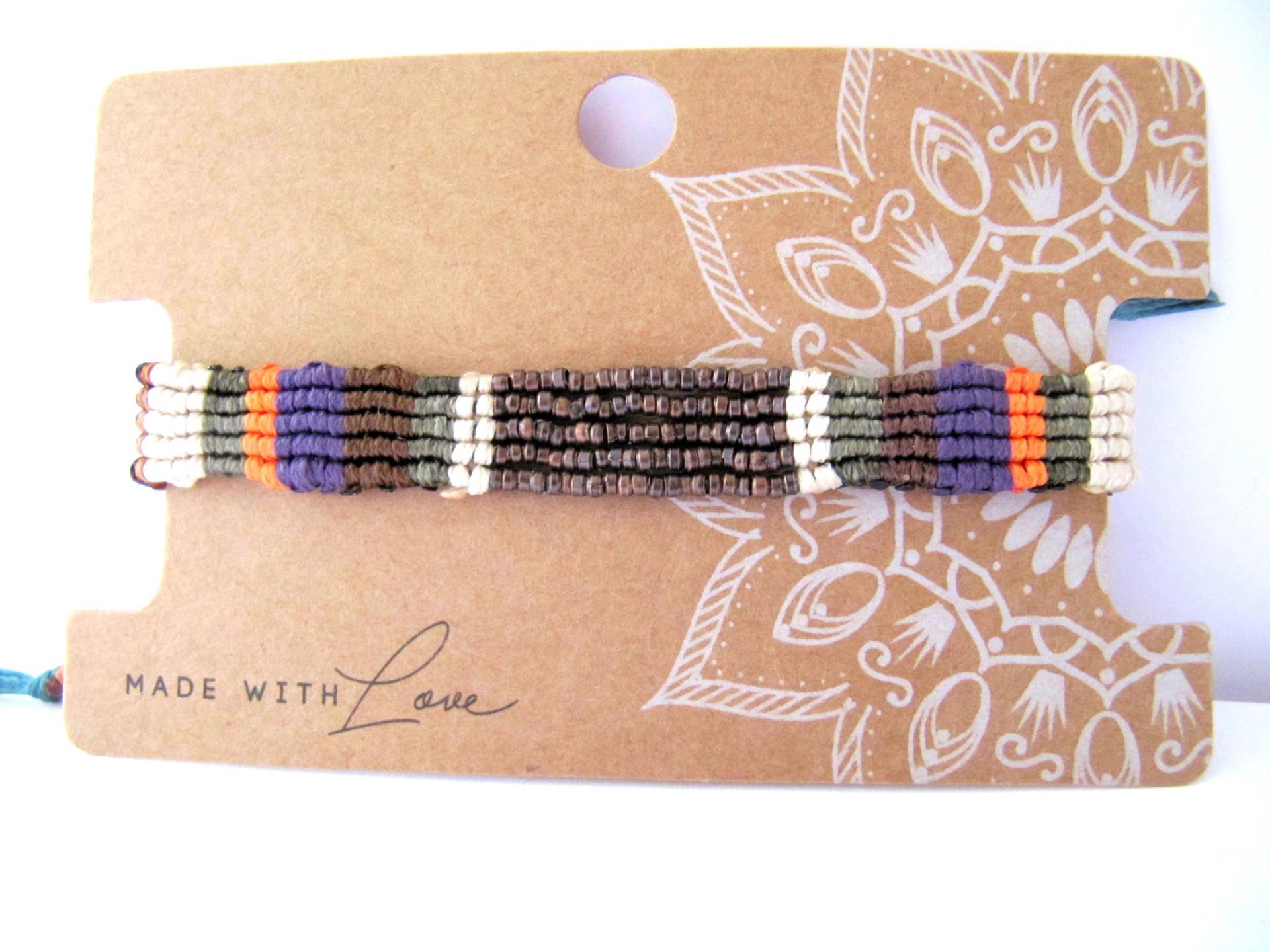 Armband Makramee, Knoten Armband, Perlen Armbänder, Boho Hippie Frauen Armband, Regenbogen, Perlen Armband von MioBolife