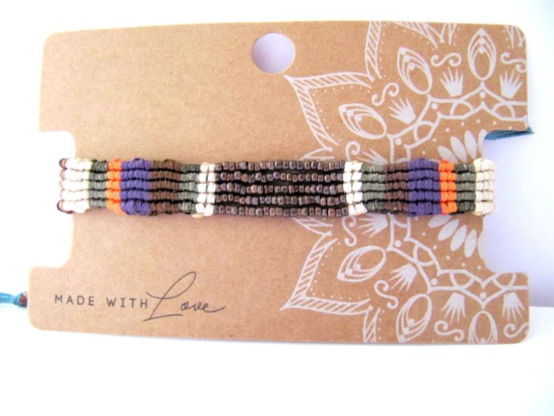 Armband Makramee, Knoten Armband, Perlen Armbänder, Boho Hippie Frauen Armband, Regenbogen, Perlen Armband von MioBolife