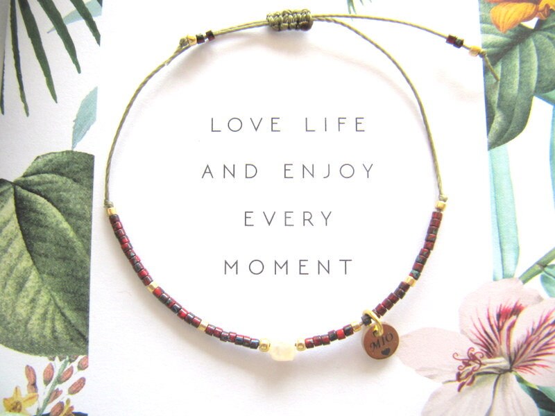 Feine Miyuki Armband Mit Kleine Perle, Geschenk Beste Freundin, Freundschaftsarmband Süßwasserperle, Freundin Idee, Karte Schmuck von MioBolife