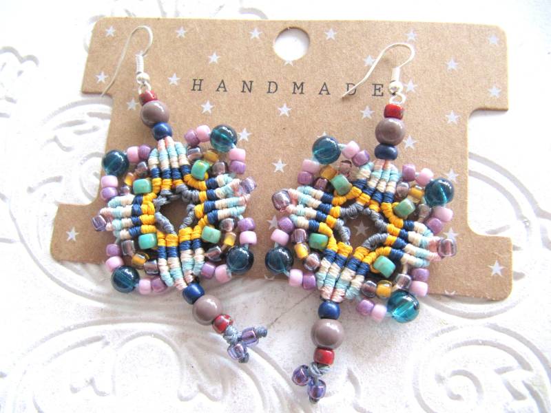 Makramee Ohrringe, Boho Chic Ohrringe Makramee, Handgemachte Makramee Gipsy Geschenk Für Frauen, Hippie von MioBolife