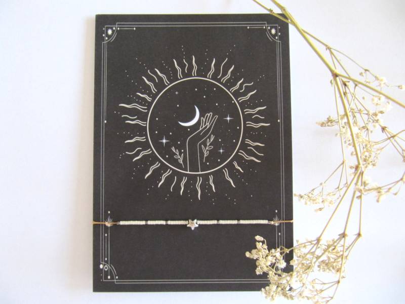 Miyuki Armband + Karte, Stern, Freundschaft Armband, Geschenk Beste Freundin, Freundschaftsarmband , Armbänder, Mutter Geschenk, Gift von MioBolife